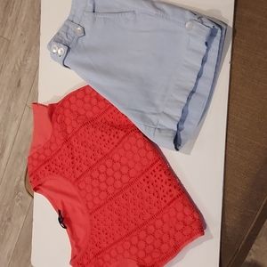 Women's Tommy Hilfiger Walking Shorts & TH Shirt Set Size 6 & M